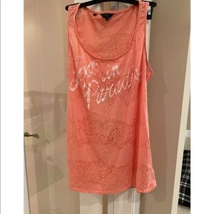 New Guess Size Medium Open Back Tank Top Peach